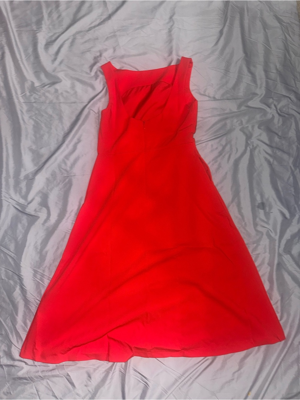 A New Day Red Tailored Midi Dress Sleeveless Elegant Minimalist Style - Picture 3 of 5